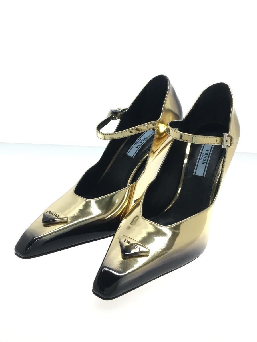 きらめく♪◇スパンコール Pumps◇PRADA PRADA Pumps 37 Gold LEATHER Used | eBay