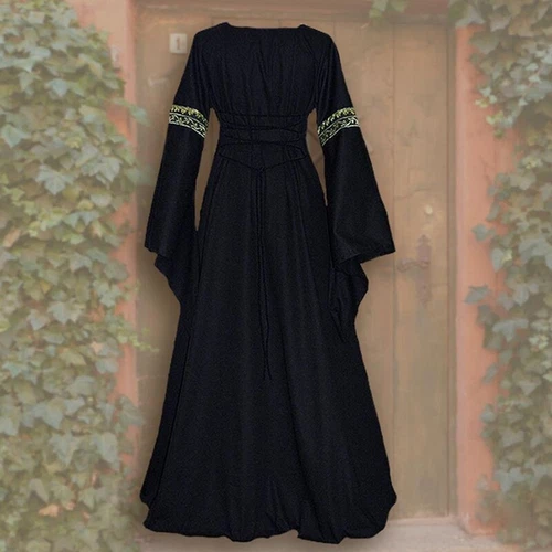 Women's Vintage Victorian Renaissance Gothic Dress Medieval Dress Costume Hooded - Picture 14 of 35