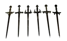 6 Medieval Fantasy Sword Dagger Letter Openers Mini Miniature 11”-11.5”