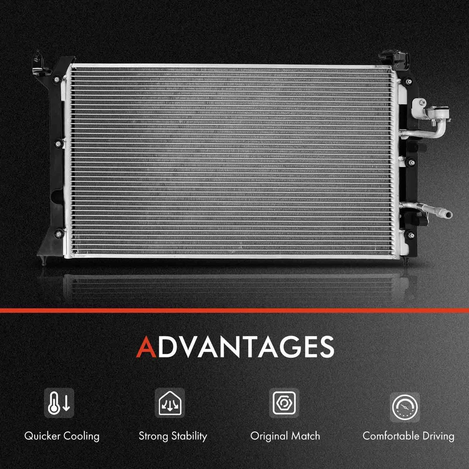Kit de refrigeración de radiador y condensador de CA para Toyota Sienna 1998-2003 3,0 L automático Foto 2 de 4