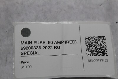 MAIN FUSE, 50 AMP (RED) 69200336 2022 RG SPECIAL | eBay