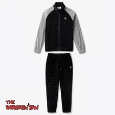 Fila Men's Velour Sweatsuit Tracksuit Black Velvet Set Size M L XL 2XL NWT