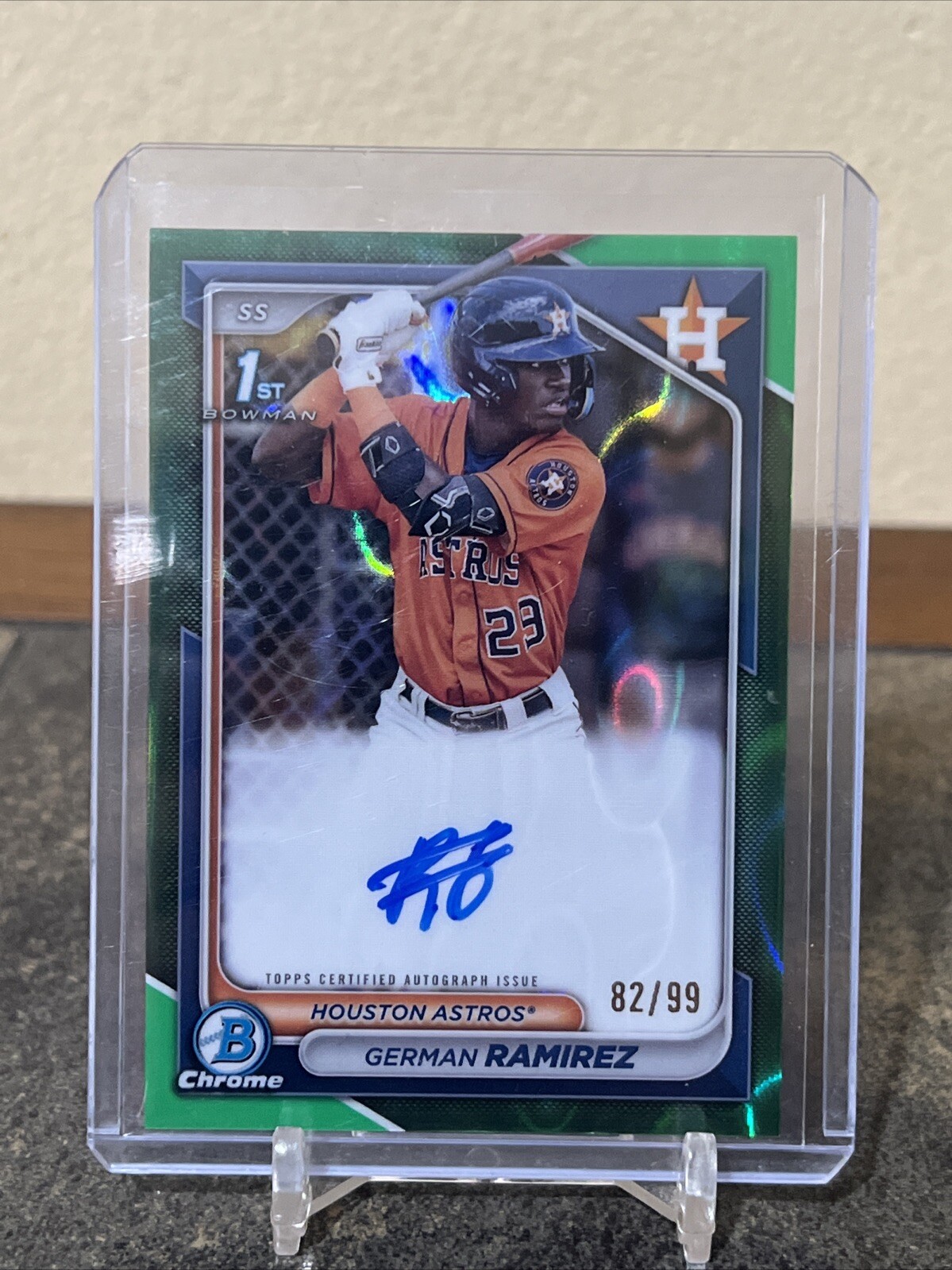 2024 Bowman Chrome GERMAN RAMIREZ 1st Prospect Green Lava Refractor Auto /99