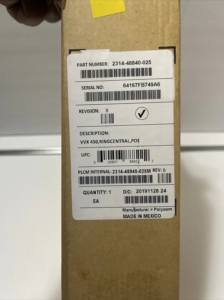 RingCentral Polycom VVX450 2314-48840-025 w/ Power Adapter Opened Box - Image 2 of 4