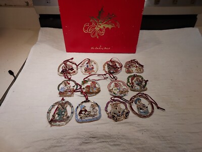 The Danbury Mint Boyds Bears Collection Christmas Ornaments 2002  Set of 12 RARE