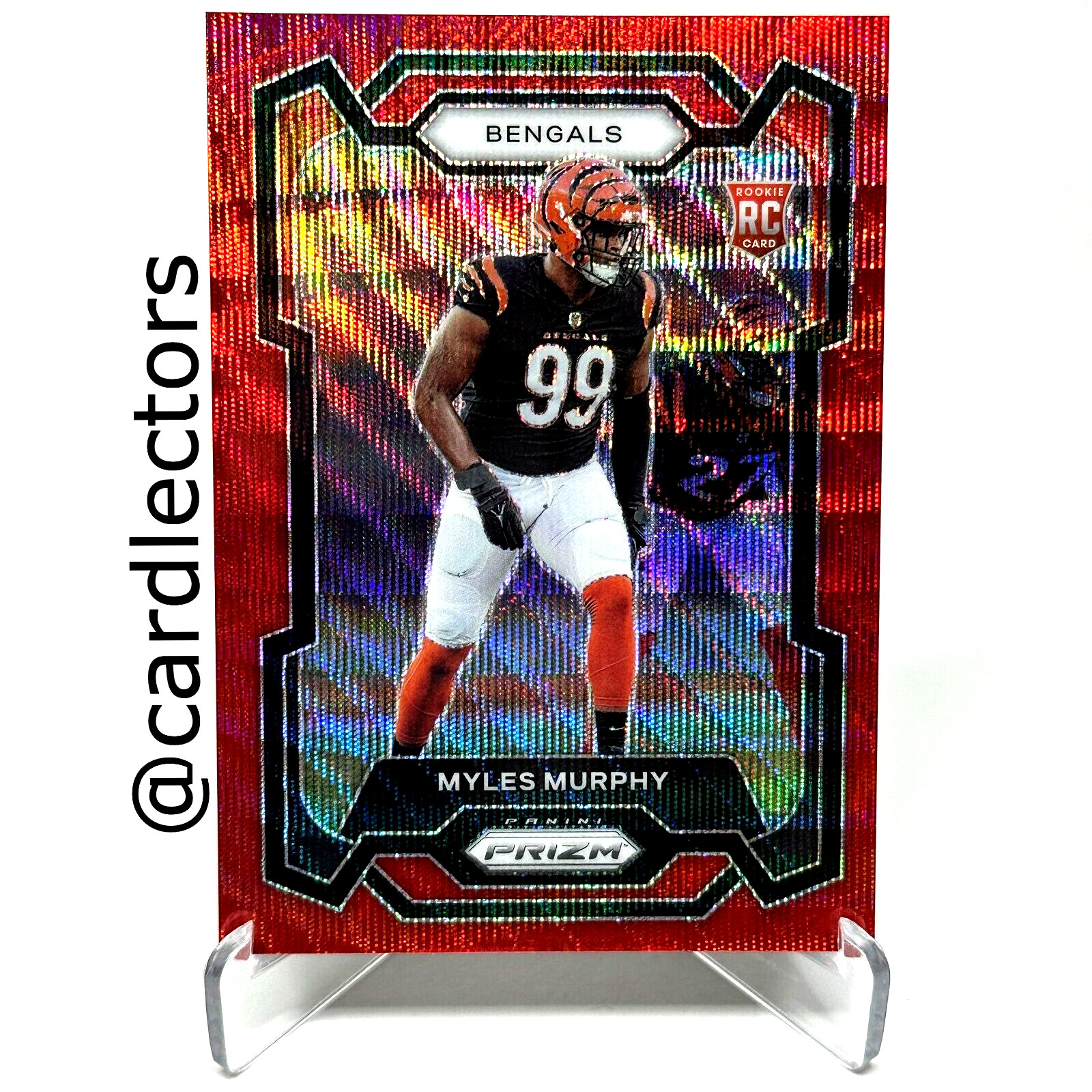 2023 Panini PRIZM Football MYLES MURPHY #320 RC Red Wave PRIZM SP /149 BENGALS