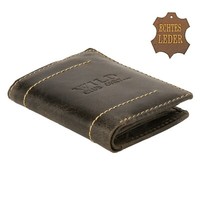 Portmonee Wallet Leder Portemonnaie Geld Small Geldbeutel LederböRse Schwarz 346