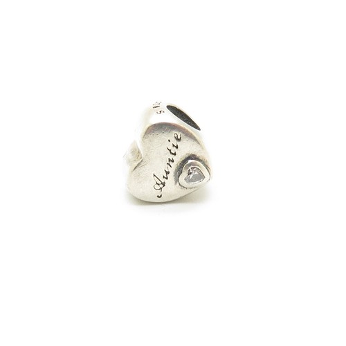 Pandora ALE 925 Sterling Silver Auntie Love CZ Heart Charm Bead
