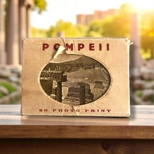 Vintage 1940s Pompeii Italy Souvenir Photo Set 20 Sepia Prints Tourist Packet