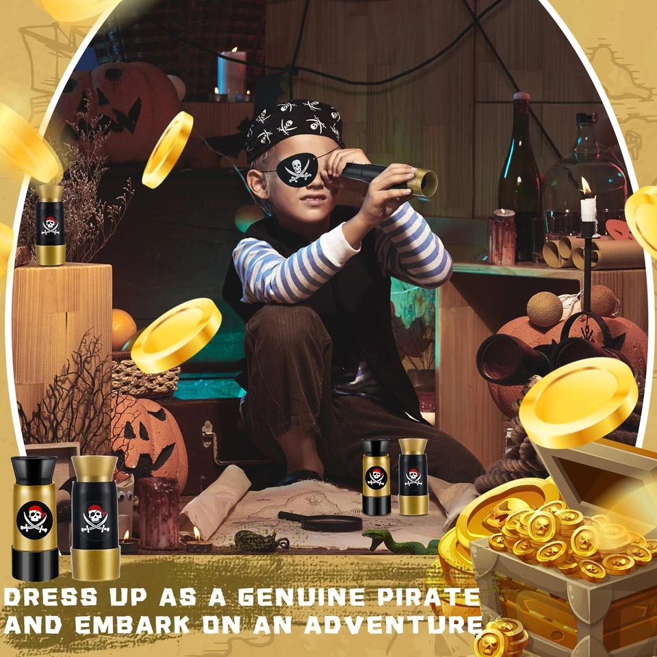 Juego de 24 Parches y Telescopios para Ojos de Pirata de Halloween para Niños, Plástico Pir... Foto 4 de 4