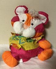 Vintage Fisher Price Puffalump Wild Stuffed Pink  Orange Lion w/ Shirt 1987