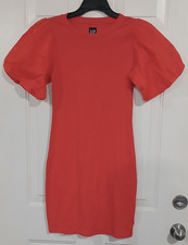 Gap Puff Sleeve Womens Red/Orange Mini Dress Size M