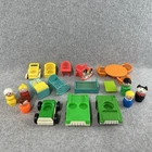 Vintage 1970s Fisher Price Play Family Nursery Little People Cars Furniture Lot