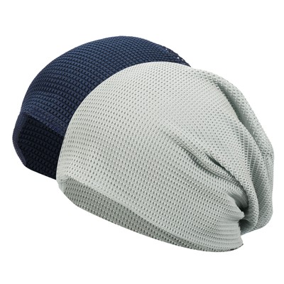 2 Stück Cooling Skull Cap Helmfutter schweißableitende Kappe grau/dunkelblau