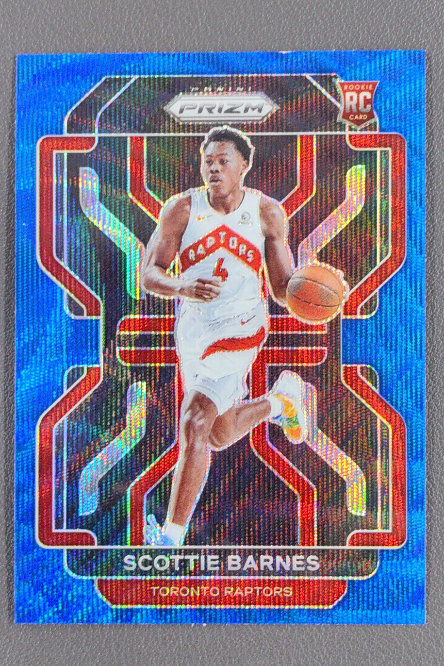 2021-22 Panini Prizm Scottie Barnes Prizms Blue Wave Rookie RC #320 Raptors