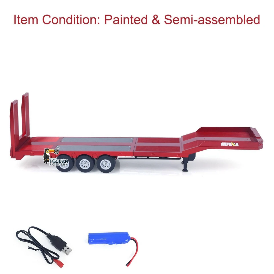 Plastic Semi Trailer Flatbed 1502 for 1/18 Tractor Truck HUINA 1501 Upgrade Part - Image 4 of 4