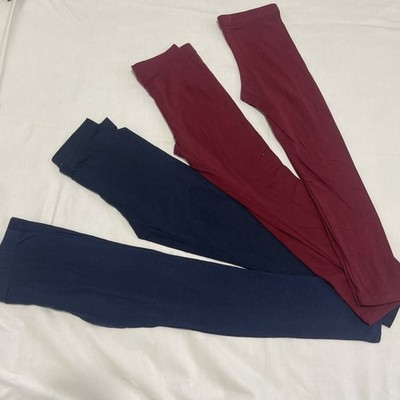 4 Active USA Legging Stretch Soft Pants Women Small 2 Navy 2 Burgundy