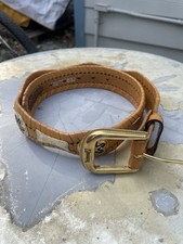 Nocona Belt Co Western Brown Braided Concho Belt women  s Medium -Made In Mexico