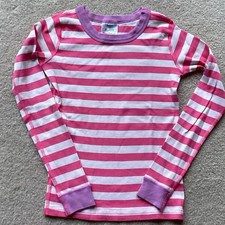 HANNA ANDERSSON GIRLS PAJAMA TOP ONLY, 140,10, PINKS/ PURPLE, STRIPED, LONGSLEEV