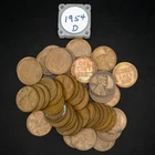 1954-D Wheat Penny Lot 44 Coins Lincoln Cent Roll Better Grades F-AU US Coin