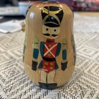 Vintage Nesting Doll Wooden Soldier  “In A Nutshell” 5 Bowling Soldiers — photo 1