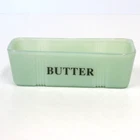Vintage Retro 1930's Style  Jadeite Green Glass Butter Dish