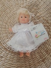 Vtg Dream Collection Lovely Baby White Lace Trimmed Christening Gown Bonnet 6"