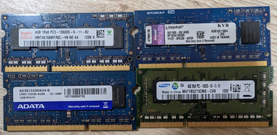 40x Stück 4GB DDR3 RAM PC3 SO-DIMM 10600s 1333 Mhz 1RX8 SODIMM Laptop Restposten
