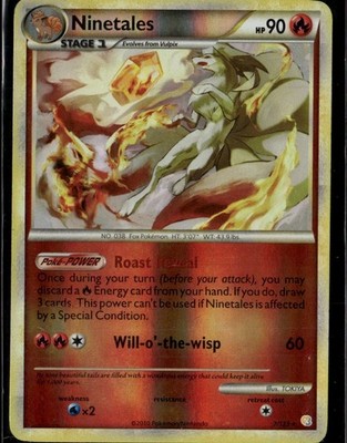 Ninetales Holo Rare HeartGold SoulSilver 7/123 Fire Reverse Holo