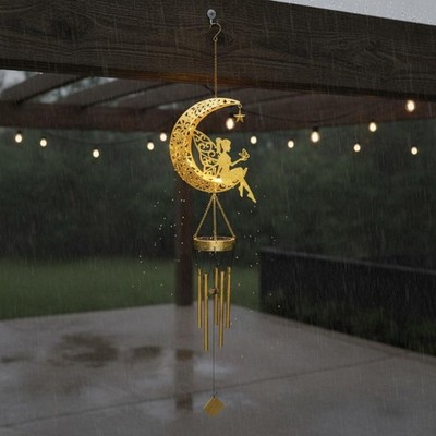 Solar Windspiel Lampe wasserdicht Gartendekoration hohles Design für Terrasse