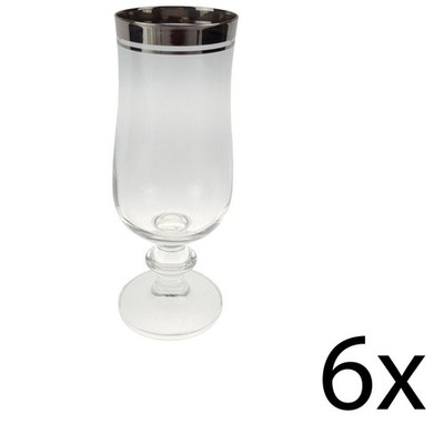 6er Set Bierglas Thomas Platinrand Transparent Germany