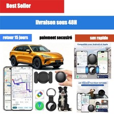 Traceur GPS Voiture Magnétique sans Abonnement, Compatible Android iOS, Discret
