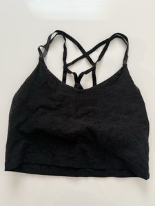 Beyond Yoga- Woman’s- Black Space Dyed Racerback Sport Bra
