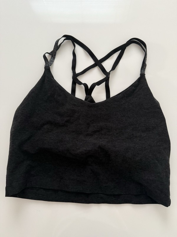 Beyond Yoga- Woman’s- Black Space Dyed Racerback Sport Bra
