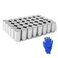 40Pcs Lug Nut Covers 32mm/33mm Nut Covers ABS Chrome Plastic Cylinder 40 PCS