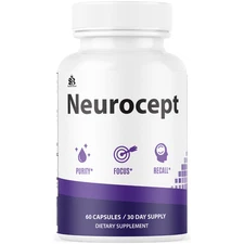 Neurocept Brain Supplement Advanced Formula Support Pills Official - 60 Capsules