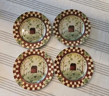 Thomson Pottery Country Home 8” Salad Plates, Set of 4 2002