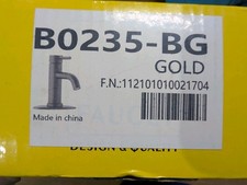 Single Hole Vessel Bathroom Sink Faucet with Deck Plate in Brushed Gold B0235-BG