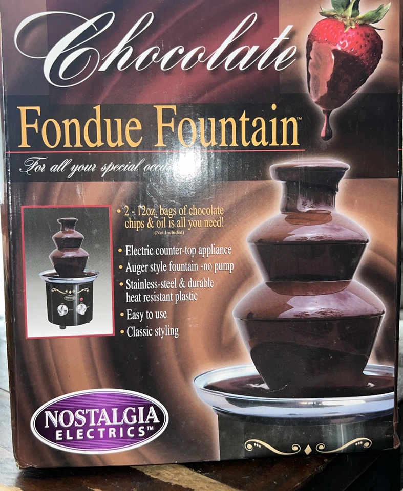 Fuente Fondue Chocolate Nostalgia Electrics Acero Inoxidable y Plástico Foto 2 de 2