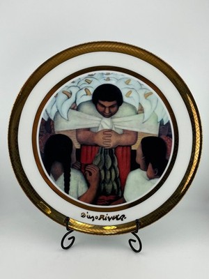Rosenthal Diego Rivera Dia de la Flor Porcelain Plate 24K Gold Rim 10 