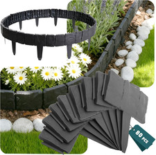 ® Bordura per Aiuola Effetto Pietra 20M, Bordo Giardino Decorativa in PP Resiste