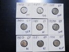 9 Circulated EF Lincoln Wheat Cents 1934 to 1958 — photo 1