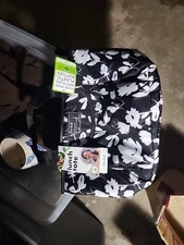 Fit & Fresh Lunch Bag for Women Reusable Insulated Tote Black/white floral NWT