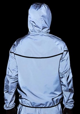 Mens Size XL New Nike Tech Woven Flash Jacket Reflective Silver