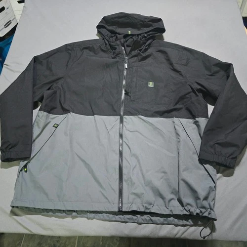Monster Energy Windbreaker Jacket Mens 3XL Black Grey Hooded Mesh Lined Full Zip video thumbnail