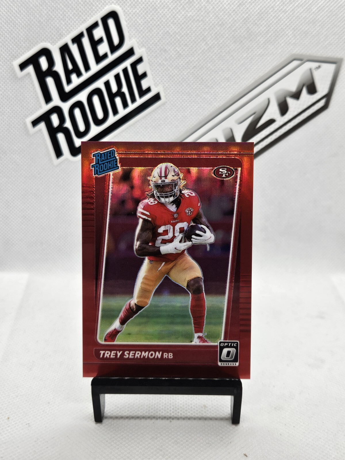 Trey Sermon 2021 Optic #224 Red Prizm /99 SP 49ers COLOR MATCH Colts Rookie RC