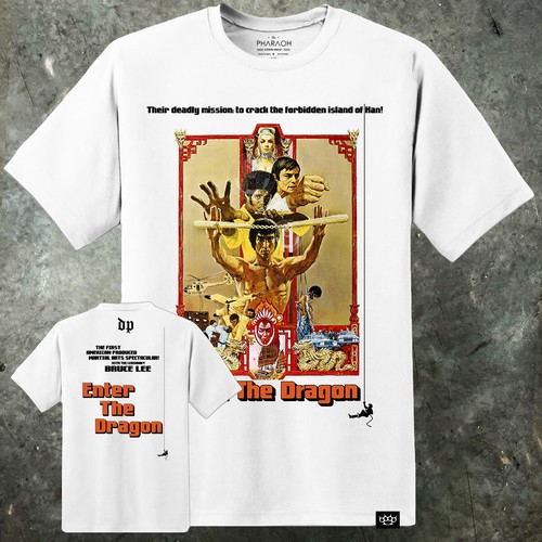 BRUCE LEE ENTER THE DRAGON T SHIRT MOVIE POSTER HANS ISLAND TOURNAMENT MMA UFC - Picture 1 of 6