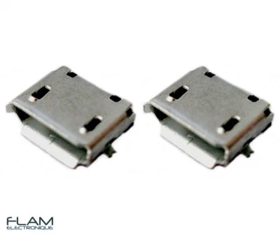 2x Connecteur à souder micro USB type B Connector (2x) to solder SMT socket  - Photo 1/4