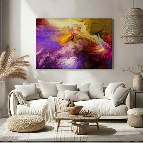 Abstract Colourful Brush Strokes Canvas Print Wall Art, Home Decor Wall Hanging - Picture 5 of 10