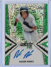 2019 Leaf Flash Draft NASIM NUNEZ Green Prismatic Auto RC 4/15 Nationals